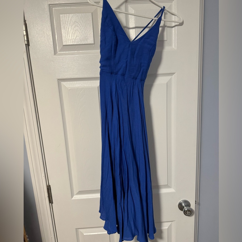 Lulus Troulos Royal Blue Lace-Up Midi Dress size small